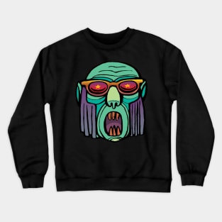 scream of a man with gold glasses Crewneck Sweatshirt